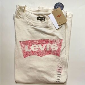 NWT Levi’s cream and red tee shirt
 size: XL